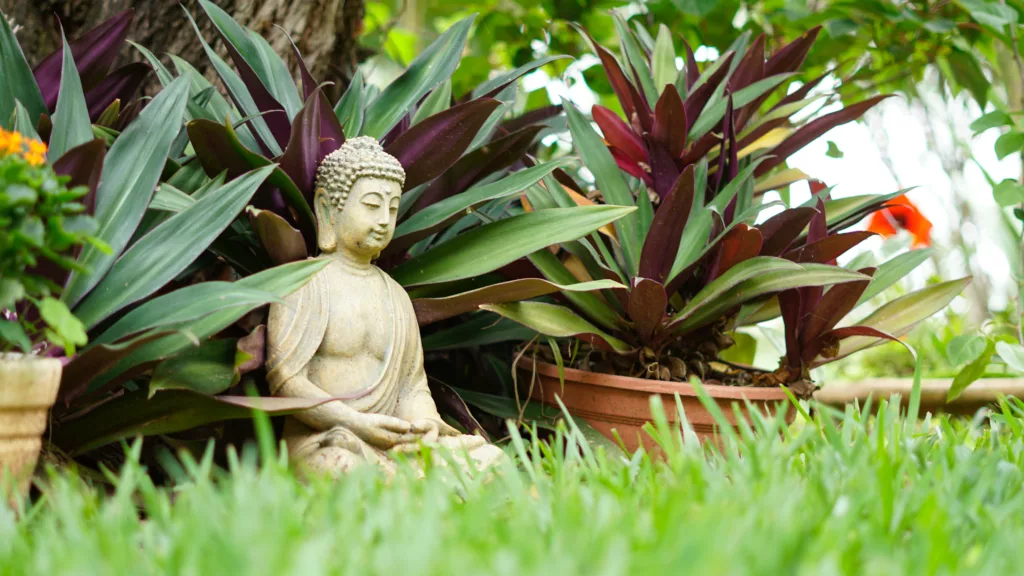 buddha statue on green grass field during daytime